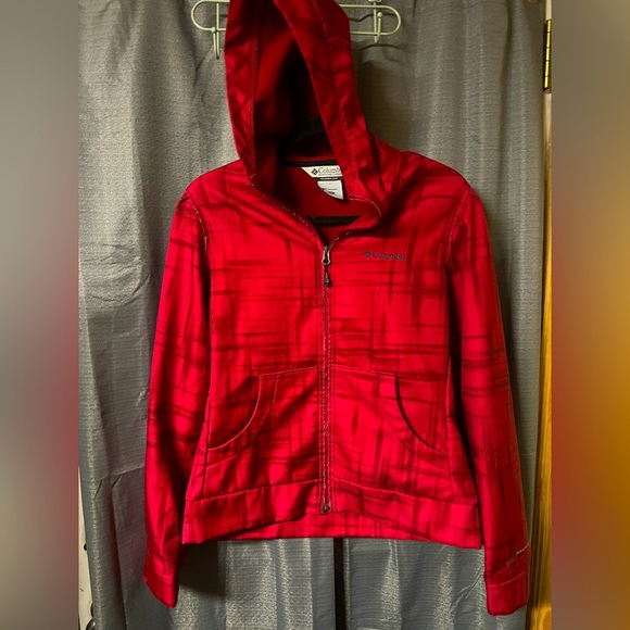 Columbia Jackets & Blazers - Columbia OMNI-SHIELD Womens Medium Red Full Zip Pocket Hood Slim Windbreaker